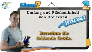 Umfang und Flächeninhalt Dreieck  Klasse 7 ★ Übung 2 [upl. by Ydospahr]