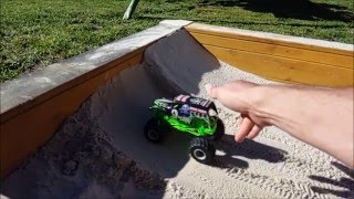 Monster Jam Sandpit Action with Grave Digger amp Mega Bite [upl. by Ednew]