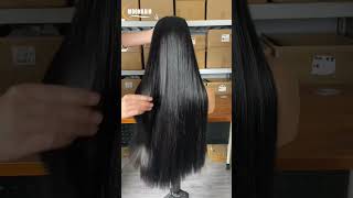 55 closure lace double drawn 28 inch straight wig [upl. by Terrilyn]