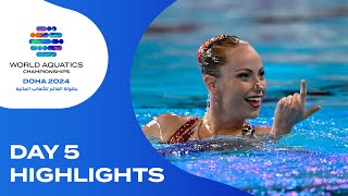 Day 5  Highlights  World Aquatics Championships  Doha 2024 [upl. by Amiarom906]