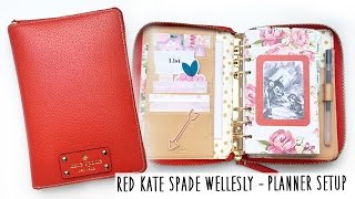 Red Kate Spade Wellesly  Planner Setup [upl. by Rhianon]