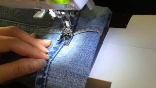 👖 Nondestructive Jeans Hem Keep Original Hem Sewing Start to Finish [upl. by Nirag968]