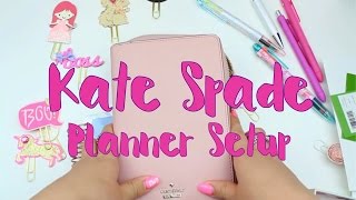 KATE SPADE PLANNER Set Up NEW Cameron Street Pink Bonnet Planner [upl. by Akienom242]