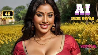 4K AI Desi Divas Lookbook Ep  74 The Flower Farm 3 AI Fashion Unveiled  AI Lookbook lookbook [upl. by Dovev]