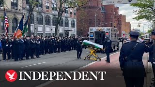 NYPD honours detective who died after 33 years in vegetative state [upl. by Ebby]