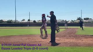 Triple Bases Loaded  Anthony Tompkins 2025 RF 1B C  September 24 2023 [upl. by Trev]