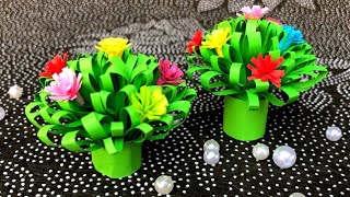 How to make paper flowers bouquet  DIY paper flower bouquet  Easy paper crafts [upl. by Suivatram]