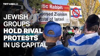 Pro and antiZionist Jews trade barbs and insults in Washington protest [upl. by Veno]