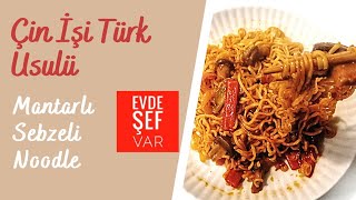 Evde NOODLE yapımı Mantarlı sebzeli [upl. by Chastity642]