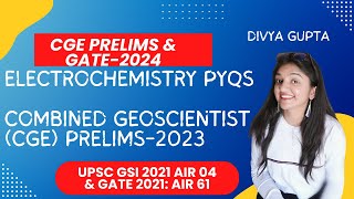 Electrochemistry  2023PYQs  Combined Geoscientist Prelims  GATE  2024  UPSC gate2024 gsi [upl. by Anaihsat]