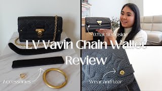 LV Vavin Chain Wallet Review  Accessories for it  Wear and Tear  What fits inside [upl. by Suzy447]