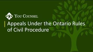 Appeals Under the Ontario Rules of Civil Procedure [upl. by Sharon]