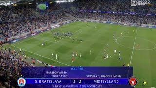 Slovan Bratislava vs Midtjylland 32 Tigran Barseghyan Goal All Goals Highlights UEFA202425 [upl. by Iliak]