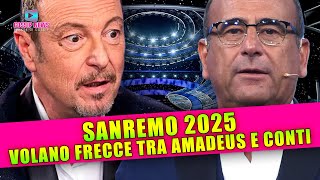 Sanremo 2025 Volano Frecce Tra Amadeus e Carlo Conti [upl. by Saqaw]