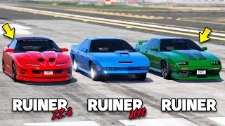 GTA 5 Online RUINER ZZ8 VS RUINER 2000 VS RUINER WHICH IS FASTEST [upl. by Edmondo804]