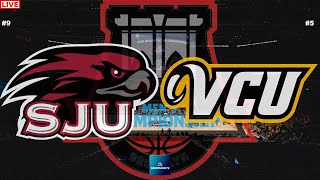 9 Saint Josephs vs 5 VCU A10 Basketball Tournament Semifinals Live Game Cast [upl. by Alekim]