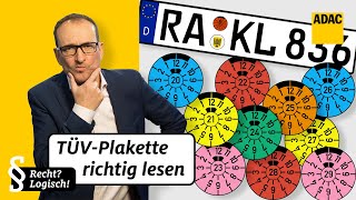 TÜVPlakette Mit diesem Trick lest Ihr sie richtig  ADAC  Recht Logisch [upl. by Aicnarf]