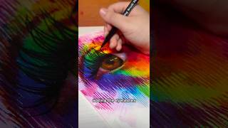 Using WATERCOLOR MARKERS to paint an eye 👁️🎨 Shorts SakuraColorProducts [upl. by Vaios]