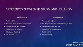 Comparison between Hebraism and Hellenism [upl. by Raffaj644]