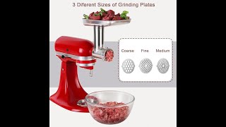 Stainless Steel Meat Grinder Attachments for KitchenAid Mixers Metal Food Grinder Sausage Stuffer [upl. by Bergerac]