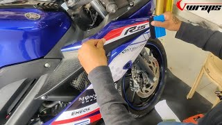 Yamaha R15 V3 Graphics Installation  R15 V3 Modified VwrapsSikar [upl. by Floria]