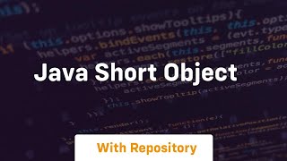 java short object [upl. by Inaluiak]