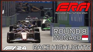 ERF1  Round 8 Monaco  50 Race Highlights  F1 24 [upl. by Haskel567]