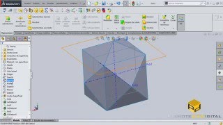 Como hacer un tetrakis hexaedro paramétrico en Solidworks 2015 [upl. by Ahsoym]