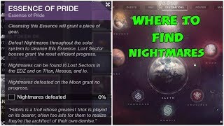 Where to find nightmares destiny 2EdzTitanNessusIO lost sector locationsessence of pride [upl. by Pascal]