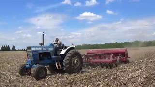 Ford 8600 tractor pulling a Case IH No Till drill in Michigan [upl. by Goddord]