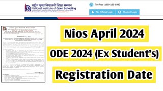 Nios Ex Student April 2024 On Demand Exam Registration Date  Task Is Helping NIOS nios ode [upl. by Leyla]