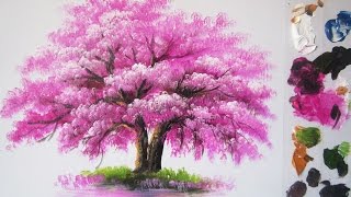 How to paint a tree in Acrylic lesson 6 [upl. by Treble335]