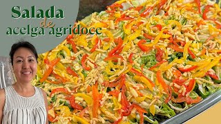 SALADA DE ACELGA AGRIDOCE  Aprenda a fazer essa acelga à moda oriental bem temperada e crocante [upl. by Kellie694]