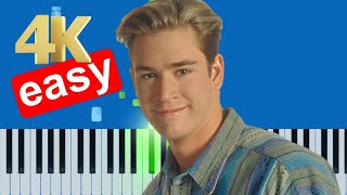 Saved By The Bell Theme Song Slow Easy Beginner Piano Tutorial 4K [upl. by Ekyt634]