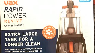 Vax Rapid Power Revive Carpet Washer Unboxing Part 1 [upl. by Beverle]