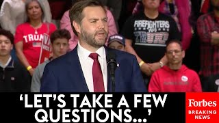 FULL RALLY JD Vance Takes Questions From Reporters Speaks To Supporters In Racine Wisconsin [upl. by Bodrogi]