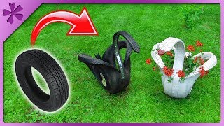 DIY How to make car tire swan special guestENG Subtitles  Speed up 500 [upl. by Janith]