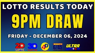 Lotto Result Today 9pm Draw December 06 2024 Thursday Ez2 Swertres Pcso live lotto [upl. by Nedra]