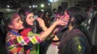 Hindus in Karachi celebrate colorful Holi festival [upl. by Siward]