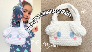 🩵BOLSO CINNAMONROLL TEJIDO  ¡NO LO COMPRES HAZLO TU MISMO  Tutorial Hebras Crochet [upl. by Faye]