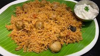 காளான் பிரியாணி இப்படி செஞ்சு அசத்துங்கMushroom Biriyani in tamilmushroom pulao  Kalan biriyani [upl. by Yenobe]