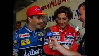 Ayrton Senna and Nigel Mansell interview at Australian Grand Prix Adelaide 1991 [upl. by Antrim]