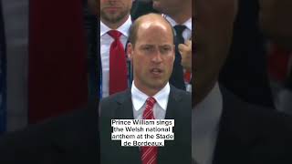 Prince William sings the Welsh national anthem at the Stade de Bordeaux [upl. by Erdeid524]