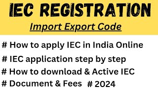 How to apply for import export code online in India  IEC code apply online in hindi  IEC 2024 [upl. by Todhunter]