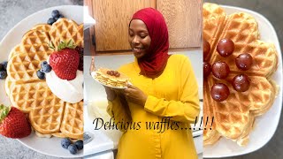 Delicious waffles recipe😋😋👌with Amina❤️ [upl. by Batory642]