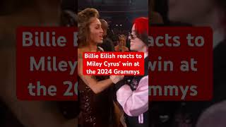 Billie Eilish reacts to Miley Cyrus win at the 2024 Grammys [upl. by Coheman]