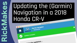 Updating the Garmin Navigation in a 2018 Honda CRV [upl. by Hayn]