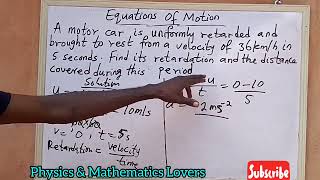 EQUATIONS OF UNIFORMLY ACCELERATED MOTION  EXAMPLE 3 [upl. by Tiebold536]