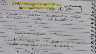 derivation of Lagrangian equation of motion from Hamiltons principle  bsc 1st year 1st semester [upl. by Kwon948]