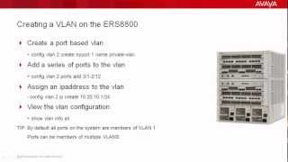 How to Configure a VLAN on the Avaya ERS8800 [upl. by Mahmud]